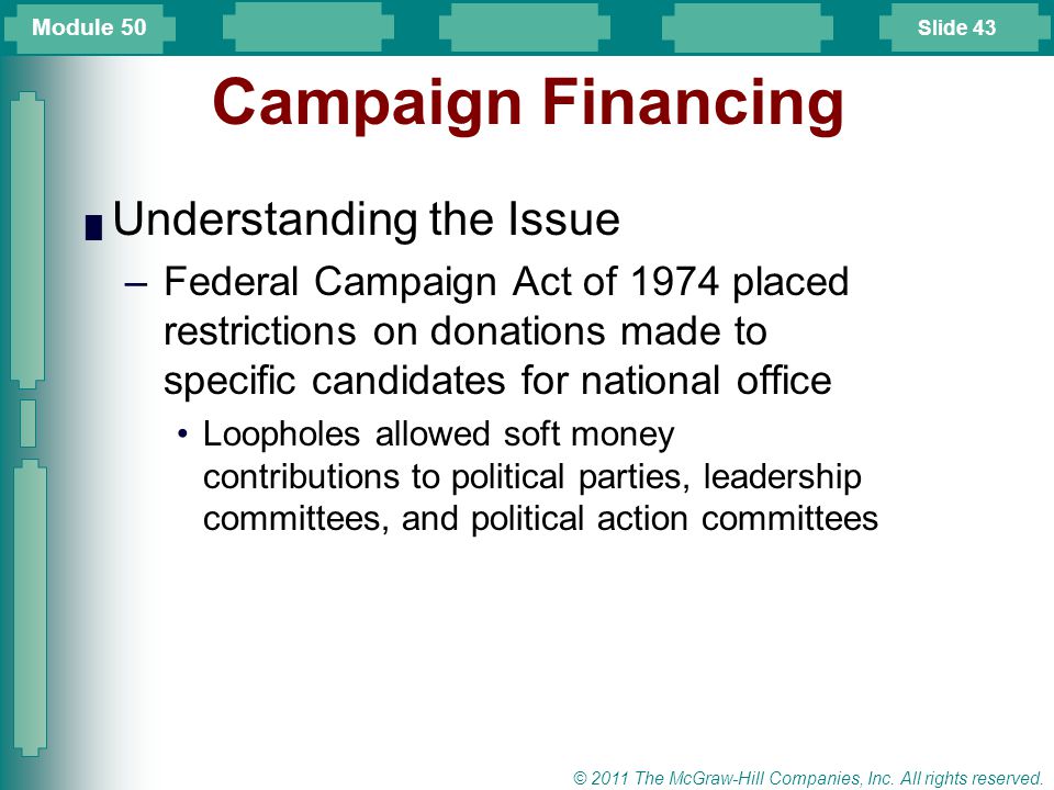 The issues on campaign finance